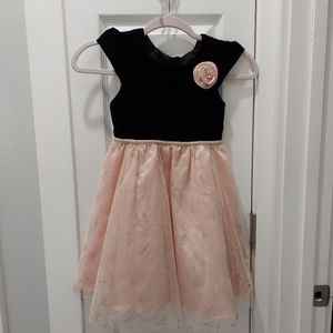 Jona Mitchelle girls dress pink black Button Back Slip Size 6